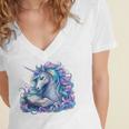 Unicorn Reading For Book Lovers Readers Women's Jersey Short Sleeve Deep V-Neck Tshirt Unicorn Reading For Book Lovers Readers Women's Jersey Short Sleeve Deep V-Neck Tshirt