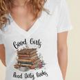 Vintage Fantasy Romance Lover Good Girls Read Dirty Books Women's Jersey Short Sleeve Deep V-Neck Tshirt Vintage Fantasy Romance Lover Good Girls Read Dirty Books Women's Jersey Short Sleeve Deep V-Neck Tshirt