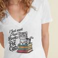 Vintage I Just Want To Read Books And Pet Cats Cat Raglan Baseball Tee Women's Jersey Short Sleeve Deep V-Neck Tshirt Vintage I Just Want To Read Books And Pet Cats Cat Raglan Baseball Tee Women's Jersey Short Sleeve Deep V-Neck Tshirt