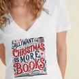All I Want For Christmas Is More Books Teacher Xmas Holiday Women's Jersey Short Sleeve Deep V-Neck Tshirt All I Want For Christmas Is More Books Teacher Xmas Holiday Women's Jersey Short Sleeve Deep V-Neck Tshirt