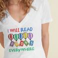 I Will Read Books Everywhere Across America Child Readers Women's Jersey Short Sleeve Deep V-Neck Tshirt I Will Read Books Everywhere Across America Child Readers Women's Jersey Short Sleeve Deep V-Neck Tshirt