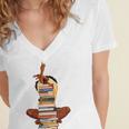 Woman And Books Stack Afro Girl Book Lover Premium Tri-Blend Women's Jersey Short Sleeve Deep V-Neck Tshirt Woman And Books Stack Afro Girl Book Lover Premium Tri-Blend Women's Jersey Short Sleeve Deep V-Neck Tshirt