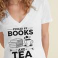 Women's Fueled By Books And Tea Book Lover Bookworm Reading Books Women's Jersey Short Sleeve Deep V-Neck Tshirt Women's Fueled By Books And Tea Book Lover Bookworm Reading Books Women's Jersey Short Sleeve Deep V-Neck Tshirt
