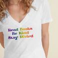 Women's Read Books Be Kind Stay Weird Book Lover Rainbow Women's Jersey Short Sleeve Deep V-Neck Tshirt Women's Read Books Be Kind Stay Weird Book Lover Rainbow Women's Jersey Short Sleeve Deep V-Neck Tshirt