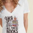 Yes I Really Do Need All These Books Coffee Women's Jersey Short Sleeve Deep V-Neck Tshirt