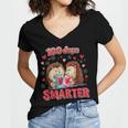 100 Days Smarter Shirt Cute Hedgehog Love Books School Tee Women's Jersey Short Sleeve Deep V-Neck Tshirt
