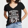 67 For Reading With Books Women's Jersey Short Sleeve Deep V-Neck Tshirt