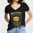 Abibliophobia Book Lover Reading Humor Graphic Women's Jersey Short Sleeve Deep V-Neck Tshirt Abibliophobia Book Lover Reading Humor Graphic Women's Jersey Short Sleeve Deep V-Neck Tshirt