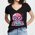 Adorable Book Lover Octopus With Reading Glasses Cute Women's Jersey Short Sleeve Deep V-Neck Tshirt Adorable Book Lover Octopus With Reading Glasses Cute Women's Jersey Short Sleeve Deep V-Neck Tshirt