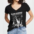 Alien Abduction UFO Lovers Comic Book Style Shirt Women's Jersey Short Sleeve Deep V-Neck Tshirt