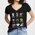 Ally Anti Trump Liberal BLM Love Is Love Banned Books Icons Women's Jersey Short Sleeve Deep V-Neck Tshirt