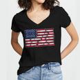 America US Flag Books Library Reading For Book Lover Reader Women's Jersey Short Sleeve Deep V-Neck Tshirt