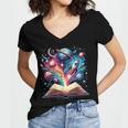Astronomy Space Lover Books Bookworm Women's Jersey Short Sleeve Deep V-Neck Tshirt