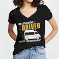 Awesome Bookmobile Driver What's Your Superpower Book Wagon Women's Jersey Short Sleeve Deep V-Neck Tshirt