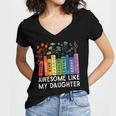 Awesome Like My Daughter Books Floral Proud Mom Women Women's Jersey Short Sleeve Deep V-Neck Tshirt Awesome Like My Daughter Books Floral Proud Mom Women Women's Jersey Short Sleeve Deep V-Neck Tshirt