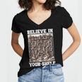 Believe In Your-Shelf Bookworm Book Shelf Reader Women's Jersey Short Sleeve Deep V-Neck Tshirt