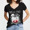 Bella Ciao Goodbye Beautiful Skull Book Of Dark Magic Occult Women's Jersey Short Sleeve Deep V-Neck Tshirt Bella Ciao Goodbye Beautiful Skull Book Of Dark Magic Occult Women's Jersey Short Sleeve Deep V-Neck Tshirt