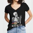 Never Better Skeleton Read Reading Book Librarian Men Women Women's Jersey Short Sleeve Deep V-Neck Tshirt Never Better Skeleton Read Reading Book Librarian Men Women Women's Jersey Short Sleeve Deep V-Neck Tshirt