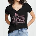 Biggest Slut At The Public Library Reading Book Club Women's Jersey Short Sleeve Deep V-Neck Tshirt Biggest Slut At The Public Library Reading Book Club Women's Jersey Short Sleeve Deep V-Neck Tshirt