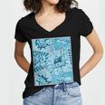 Blue Comic Book Blue Graphic Women's Jersey Short Sleeve Deep V-Neck Tshirt