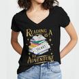 Book Adventure Library Student Teacher Book Women's Jersey Short Sleeve Deep V-Neck Tshirt Book Adventure Library Student Teacher Book Women's Jersey Short Sleeve Deep V-Neck Tshirt