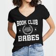 Book Club Babes Women's Jersey Short Sleeve Deep V-Neck Tshirt