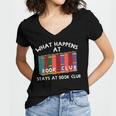 Book Club Read Reading Librarian Men Women Kids Women's Jersey Short Sleeve Deep V-Neck Tshirt