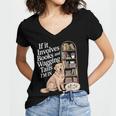 Book And Dog Lover Bookworm Reader Book Lover Women's Jersey Short Sleeve Deep V-Neck Tshirt