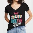 Book Fair Queen Women's Jersey Short Sleeve Deep V-Neck Tshirt Book Fair Queen Women's Jersey Short Sleeve Deep V-Neck Tshirt