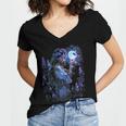 Book Fantasy Art Beautiful Elf Princess Fairy Women's Jersey Short Sleeve Deep V-Neck Tshirt