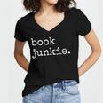 Book Junkie Reading Shirts Women's Jersey Short Sleeve Deep V-Neck Tshirt