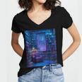 Book Library Bookshelf Armchair Window Pattern Print Women's Jersey Short Sleeve Deep V-Neck Tshirt Book Library Bookshelf Armchair Window Pattern Print Women's Jersey Short Sleeve Deep V-Neck Tshirt