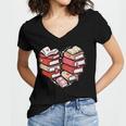 Book Lover Heart Shape Reading Librarian Valentine Men Women Women's Jersey Short Sleeve Deep V-Neck Tshirt Book Lover Heart Shape Reading Librarian Valentine Men Women Women's Jersey Short Sleeve Deep V-Neck Tshirt