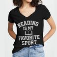 Book Lover Reading For Teachers Students Librarians Women's Jersey Short Sleeve Deep V-Neck Tshirt