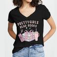 Book Lover's Pretty Girl's Read Books Women's Jersey Short Sleeve Deep V-Neck Tshirt Book Lover's Pretty Girl's Read Books Women's Jersey Short Sleeve Deep V-Neck Tshirt