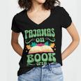 Book And Pajama Pajamas On Book Open Women's Jersey Short Sleeve Deep V-Neck Tshirt