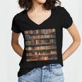 Book Book Shelves Library Women's Jersey Short Sleeve Deep V-Neck Tshirt