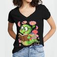 Book Worm Costume World Book Day Cute Kawaii Worm Reading Women's Jersey Short Sleeve Deep V-Neck Tshirt Book Worm Costume World Book Day Cute Kawaii Worm Reading Women's Jersey Short Sleeve Deep V-Neck Tshirt