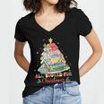 All Booked For Christmas Book Lovers Xmas Tree Lights Women's Jersey Short Sleeve Deep V-Neck Tshirt All Booked For Christmas Book Lovers Xmas Tree Lights Women's Jersey Short Sleeve Deep V-Neck Tshirt
