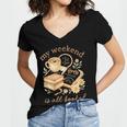 My Weekend Is All Booked Cozy Book Lover Reading Women's Jersey Short Sleeve Deep V-Neck Tshirt