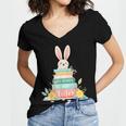 All Booked For Easter Shirt Bookworm Reading Book Reader Women's Jersey Short Sleeve Deep V-Neck Tshirt