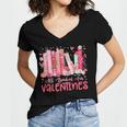 All Booked For Valentine Book Reading Women Girl Teacher Women's Jersey Short Sleeve Deep V-Neck Tshirt