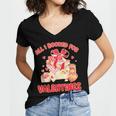 Booked For Valentine Books Lover Bookworm Librarian Teacher Women's Jersey Short Sleeve Deep V-Neck Tshirt