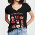 All Booked For Valentine Coquette Bow Girl Women Teacher Women's Jersey Short Sleeve Deep V-Neck Tshirt All Booked For Valentine Coquette Bow Girl Women Teacher Women's Jersey Short Sleeve Deep V-Neck Tshirt