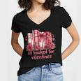All Booked For Valentines Coquette Bow Book Lover Bookworm Women's Jersey Short Sleeve Deep V-Neck Tshirt All Booked For Valentines Coquette Bow Book Lover Bookworm Women's Jersey Short Sleeve Deep V-Neck Tshirt