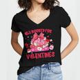 All Booked For Valentines Coquette Bow Book Valentine Day Women's Jersey Short Sleeve Deep V-Neck Tshirt
