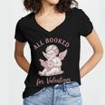 All Booked For Valentines Cute Cherub Vintage Book Lover Women's Jersey Short Sleeve Deep V-Neck Tshirt All Booked For Valentines Cute Cherub Vintage Book Lover Women's Jersey Short Sleeve Deep V-Neck Tshirt