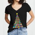 Bookmas Christmas Book Tree Book Lover English Teacher Women's Jersey Short Sleeve Deep V-Neck Tshirt Bookmas Christmas Book Tree Book Lover English Teacher Women's Jersey Short Sleeve Deep V-Neck Tshirt