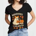 Books And BER Months Fall Librarian Reading Halloween Women's Jersey Short Sleeve Deep V-Neck Tshirt Books And BER Months Fall Librarian Reading Halloween Women's Jersey Short Sleeve Deep V-Neck Tshirt