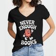 Books Or Book Reading Retro Women's Jersey Short Sleeve Deep V-Neck Tshirt